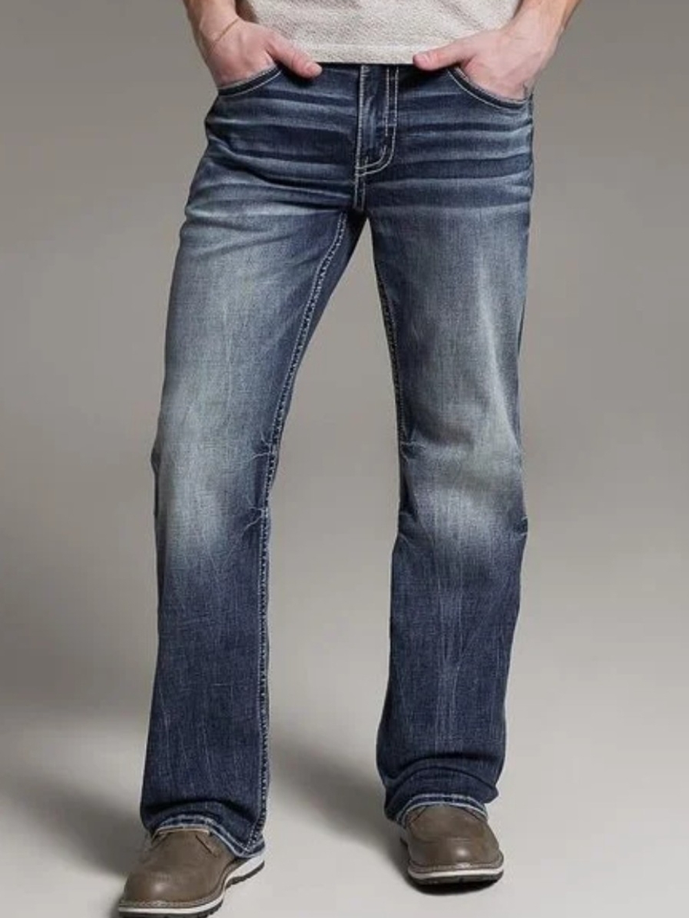 BKE Jake Men's Washed Blue Bootcut Jeans Size 32X32